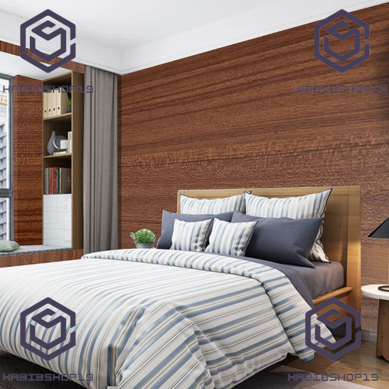 Wallpaper Dinding Motif Kayu Jati NEW 9sd10m x 45cm