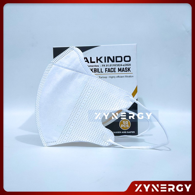 Masker Alkindo Duckbill Garis Disposable Isi 50 Masker Sekali Pakai Non Medis