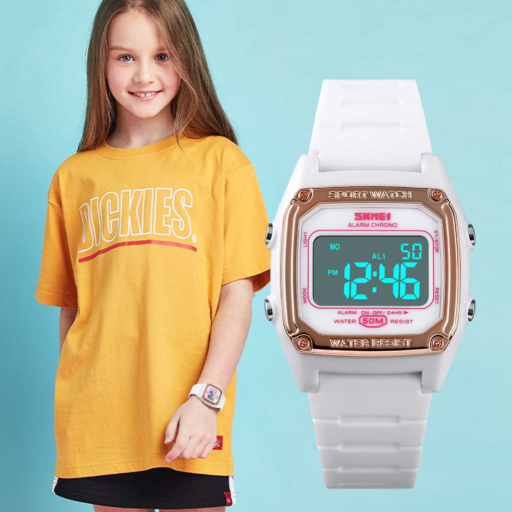 SKMEI Jam Tangan Digital Anak  1614 Aneka warna Hitam Merah Biru Hijau kuning Titanium Gray Silver P