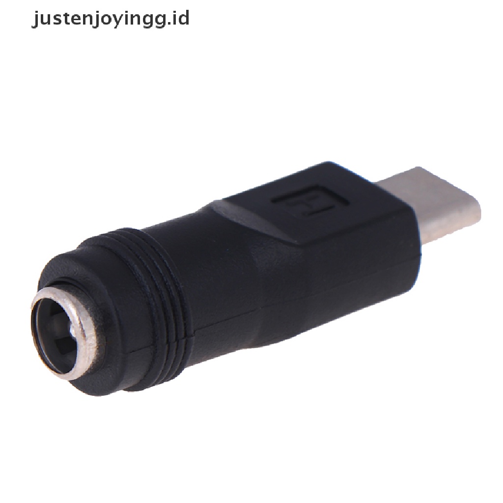 1pc Adapter jack Female Ke Tipe C 3.1 Male Plug 90 / 180 Derajat Ukuran 5.5x2.1mm DC