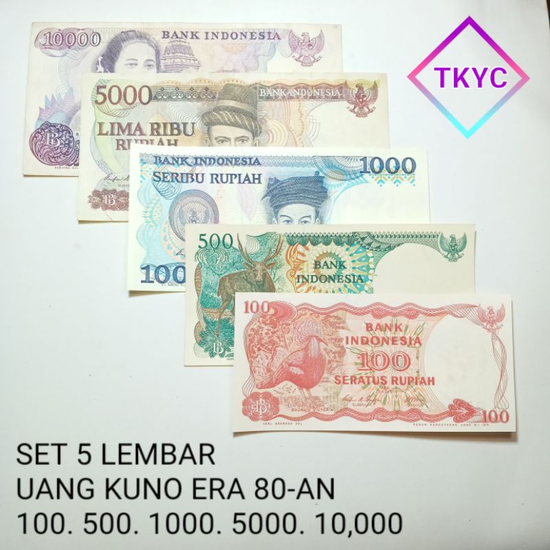 Jual Uang Kuno Set 5 Lembar Generasi Tahun 1980 Original Utuh Bagus+Unc ...