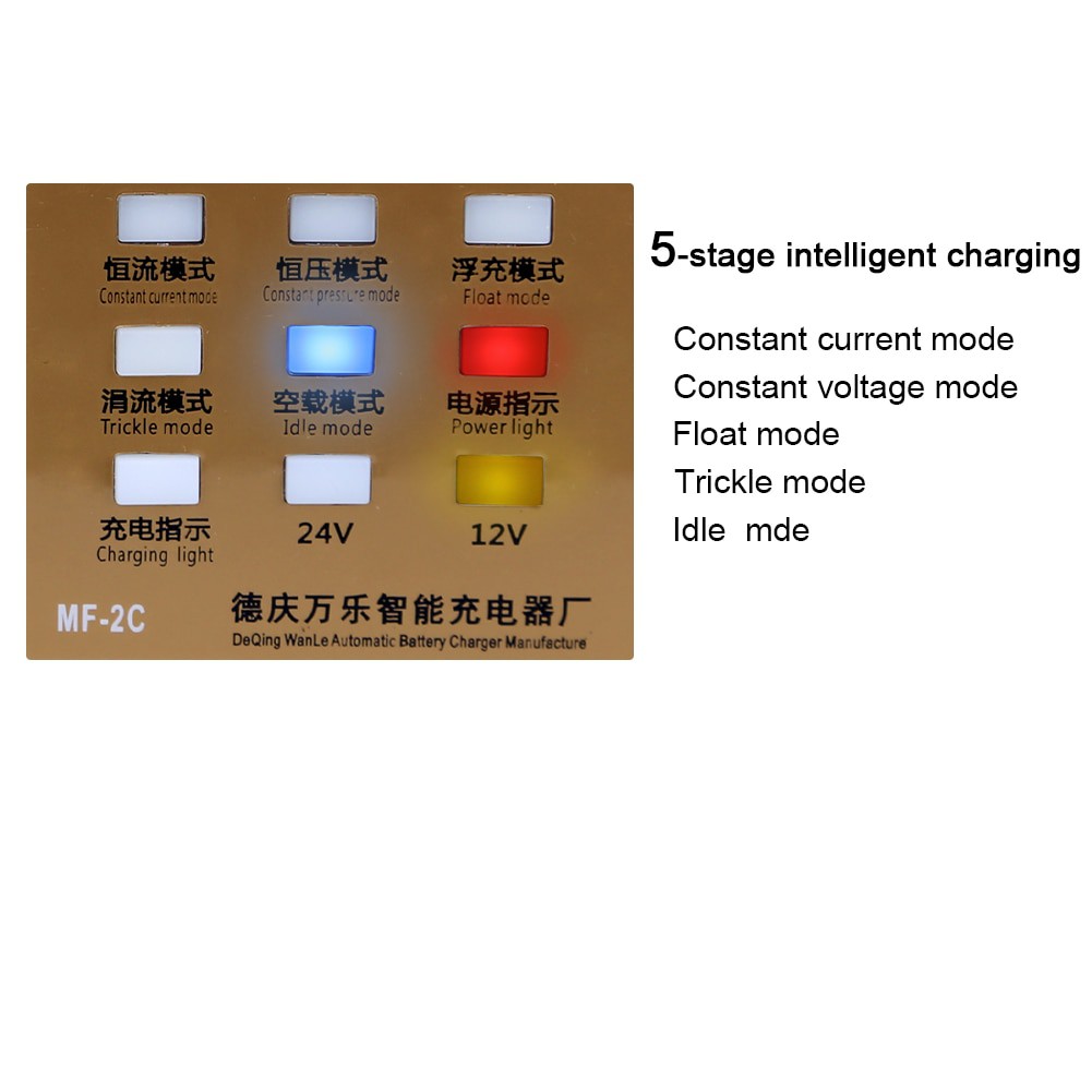 Taffware Charger Aki Mobil Lead Acid Smart Battery Charger 12V/24V 100AH - XW-20C - Golden