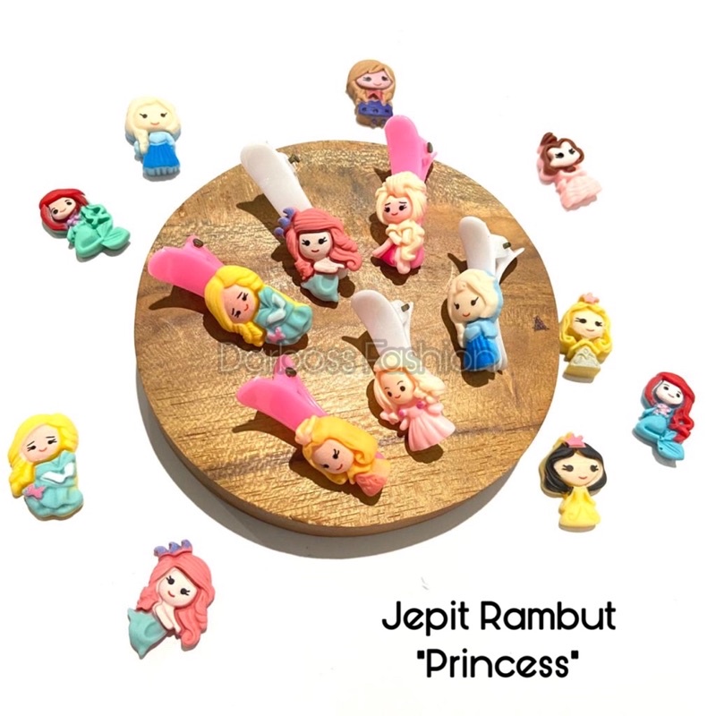 (Part 16 RB) jepit Rambut Anak / Jepit poni / jepit lucu / jepit clay princess / jepitan rambut / jepit plastik clay resin / jepit murah