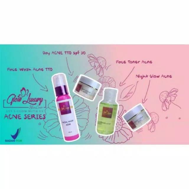 BPOM Paket glow luxury ACNE WHITENING /cream jerawat/cream farmasi/cream luxury