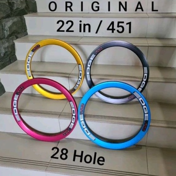 Rims Rim Velg Edge size 20 plus - 20 1 3per8 451 22inch Lubang 28H 28 hole lebar 4 cm bahan alloy cocok sepeda Mini velo seli folding bike lipat minion dll velg sepeda roda