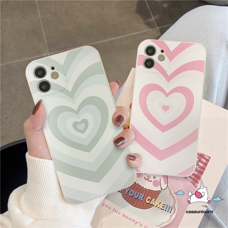 Casing Xiaomi POCO F3 POCO M3 Pro 5G Mi 11 Lite 10 10T Redmi 10 9A Love Heart Phone Case Xiaomi Redmi Note 9 8 10 10s 10pro max plus Redmi 9 9T 9C NFC Xiaomi POCO X3 NFC POCO M3 X3 Pro Ins Green Pink Heart Circle TPU Silicon Soft Couples Cover