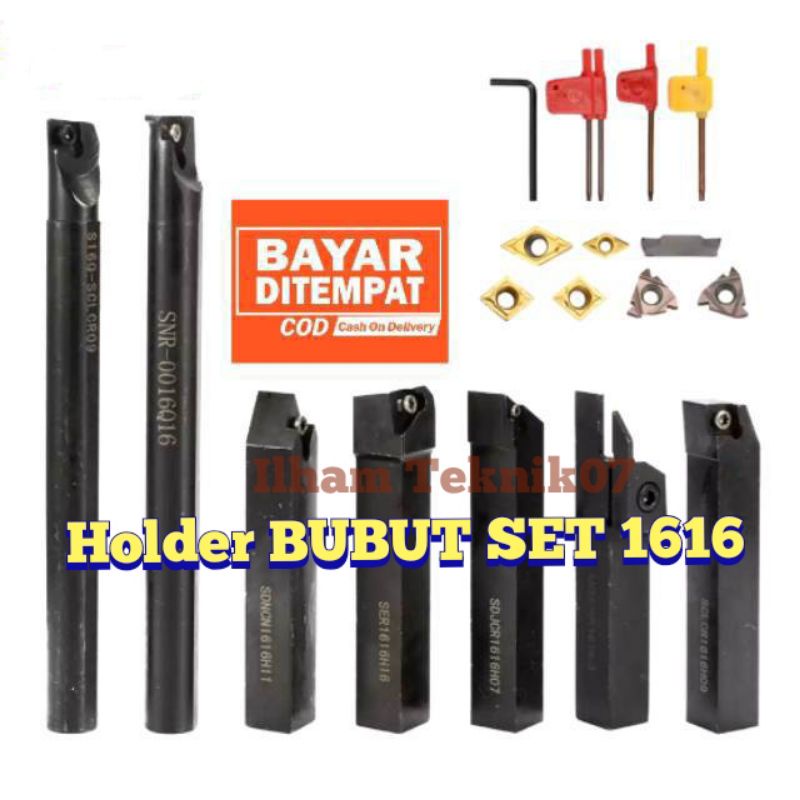Holder Bubut Set Luar Dalam 1616 16mm For Mesin Bubut CQ6230 / CO630