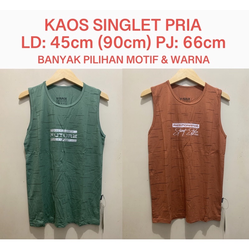 Kaos Singlet Pria V-NAIX LD 90cm