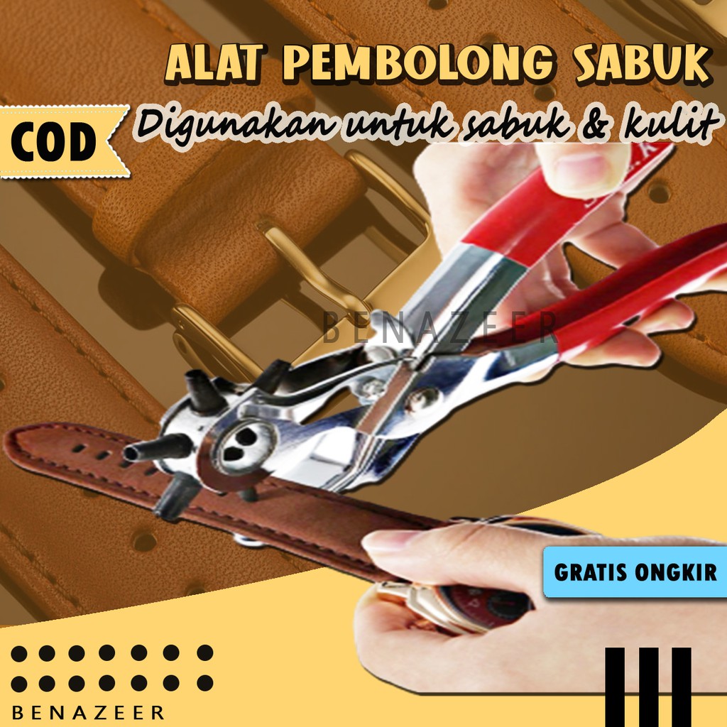 

true" ALAT PEMBOLONG PELUBANG SABUK IKAT PINGGANG KULIT KERTAS PELASTIK JINFENG HOLE PUNCHER