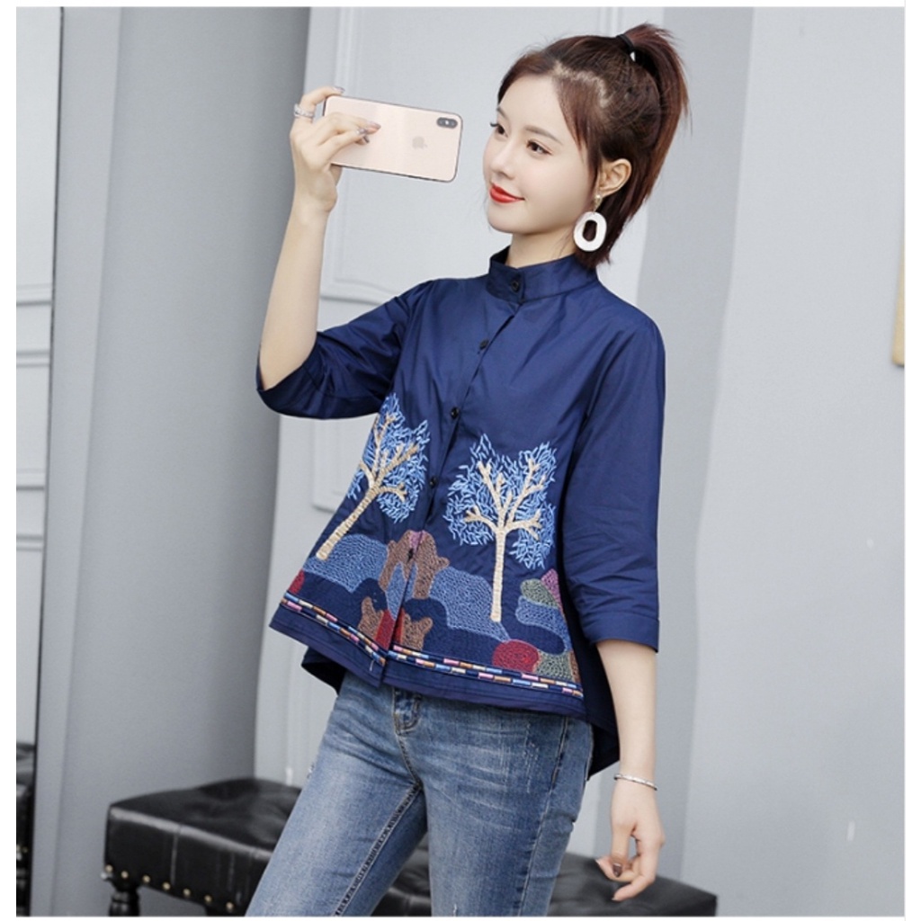 [MCFK] Blouse Daila / Blouse Korea / Blouse Motif / Atasan Wanita / Fashion Wanita / Blouse