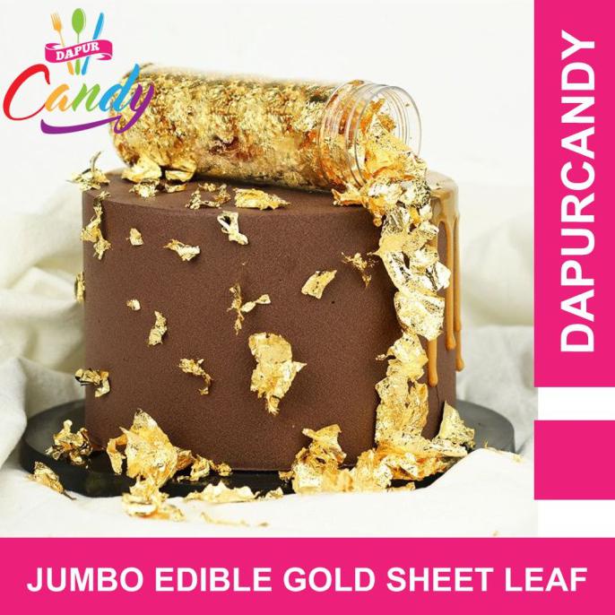 

DAPURCANDY - JUMBO EDIBLE GOLD SHEET LEAF GOLD LEAF FLAKES 24K - GOLD