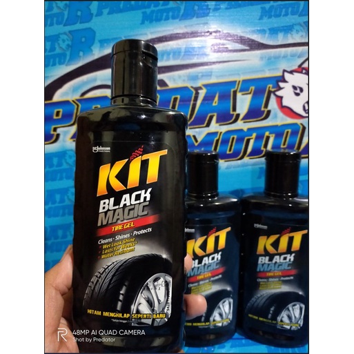 SEMIR BAN LANGSUNG BERSIH HITAM MENGKILAP KIT BLACK MAGIC TIRE GEL 270ML