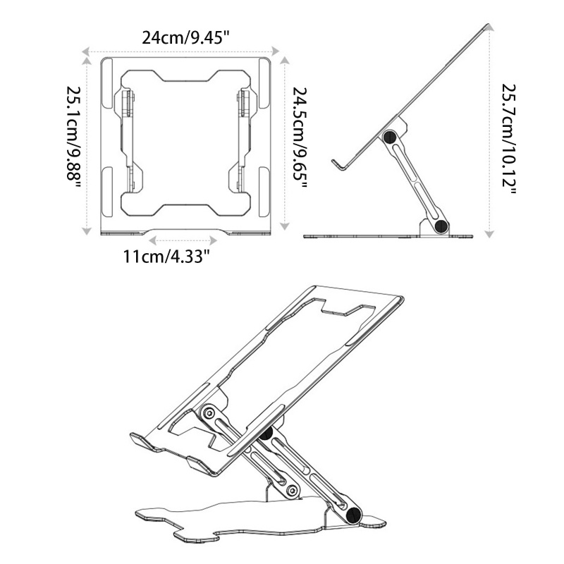 Vivi Tinggi Adjustable Laptop Holder Aluminium Lipat Pengangkat Berdiri Untuk Tablet Desktop Notebook Cooling Stand Untuk 10-17