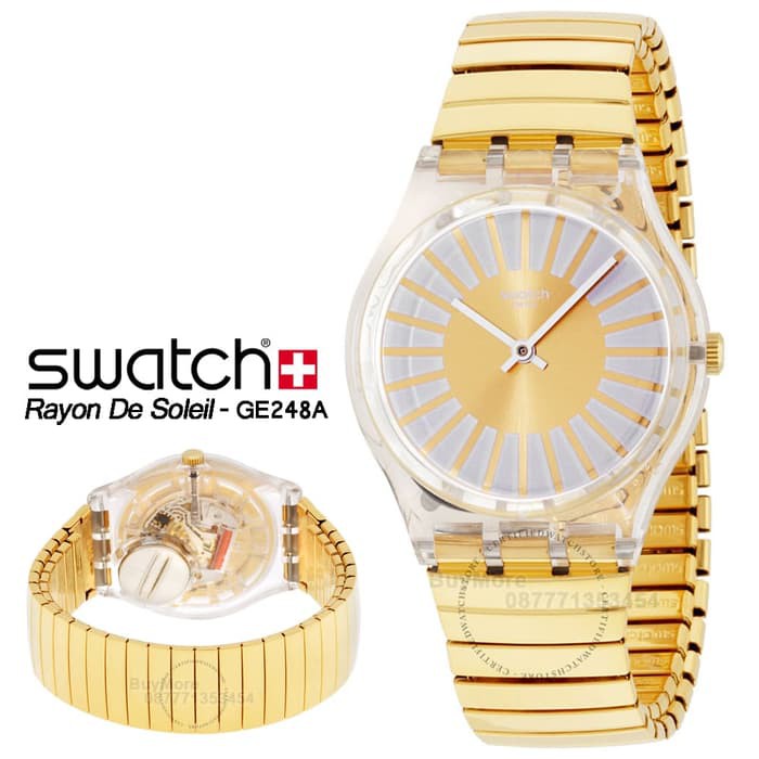 Swatch GE248A Original  Jam Tangan Wanita Swatch Gold Branded Mewah