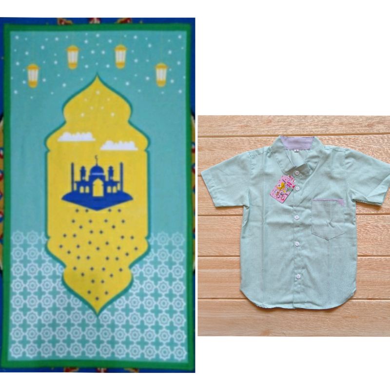 (COD) ATASAN KEMKO + SAJADAH MOTIF/ATASAN KOKO + SAJADAH USIA 2-5 TH (PILIH WARNA)