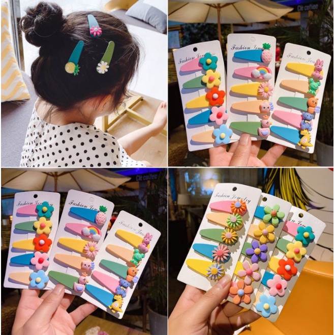 Hairclip Jepitan Rambut Wanita anak Perempuan Lucu Set isi 5 Pcs J139