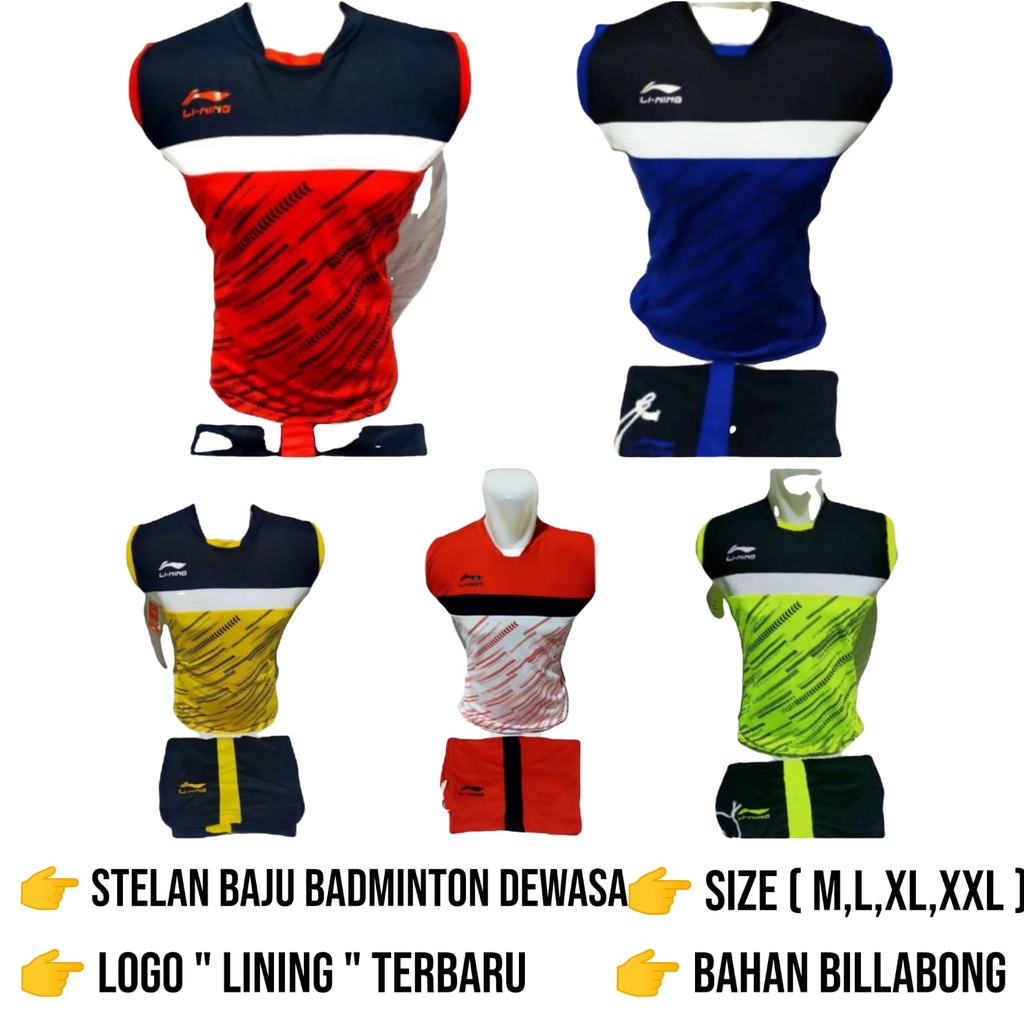 Stelan olahraga pria/wanita kaos badminton kaos bulutangkis kaos volly kaos olahraga motif terbaru