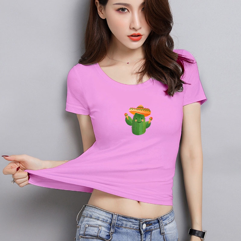 YOURSTYLE1119 - KAOS WANITA ONECK /CUTE CACTUS/ KAOS TERLARIS / KAOS ONECK