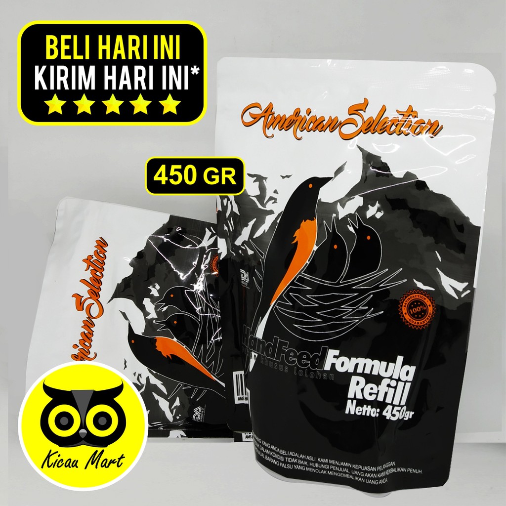 PAKAN LOLOHAN PIYIK BURUNG MURAI AMERICAN SELECTION AMS 450 GRAM HAND FEED FORMULA REFFIL BSSEJOB1