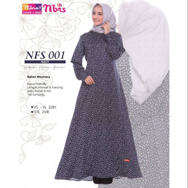 GAMIS NFS 001 HITAM MERAH NAVY || NIBRAS