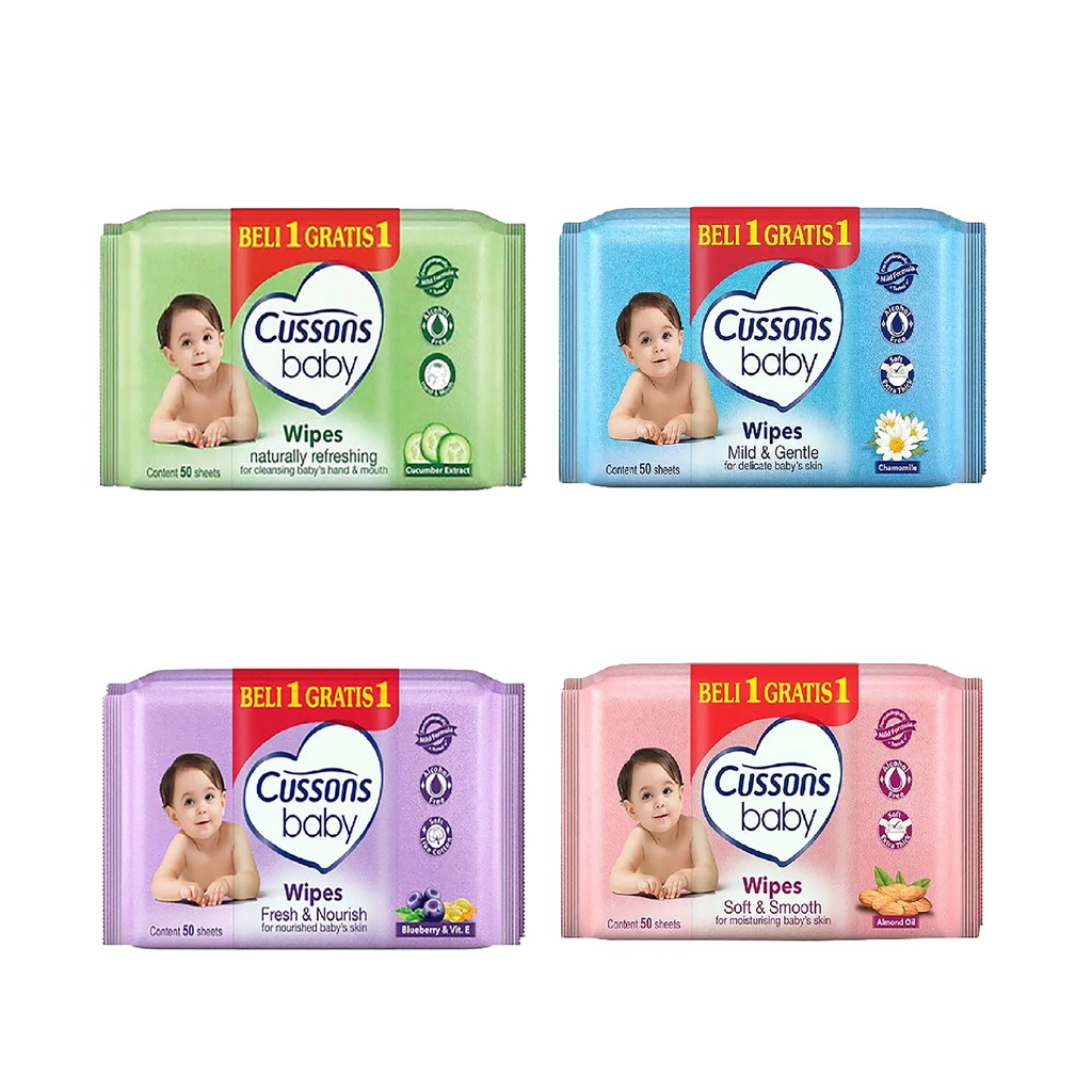 Cussons Baby Wipes Fresh &amp; Nourish - Soft &amp; Smooth - Mild &amp; Gentle - Naturaly 45s x 3