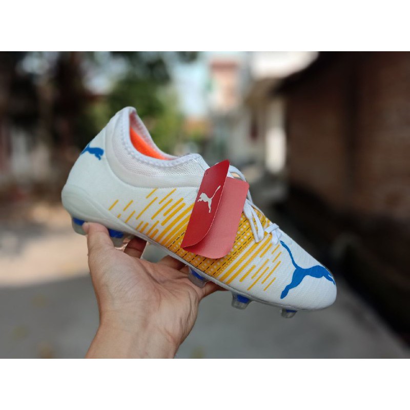 SEPATU BOLA SEMI BOOT PUMA FUTURE PUTIH KUNING SEPATU OLAH RAGA PRIA SEPATU GRADE ORI SEPATU IMPOR I