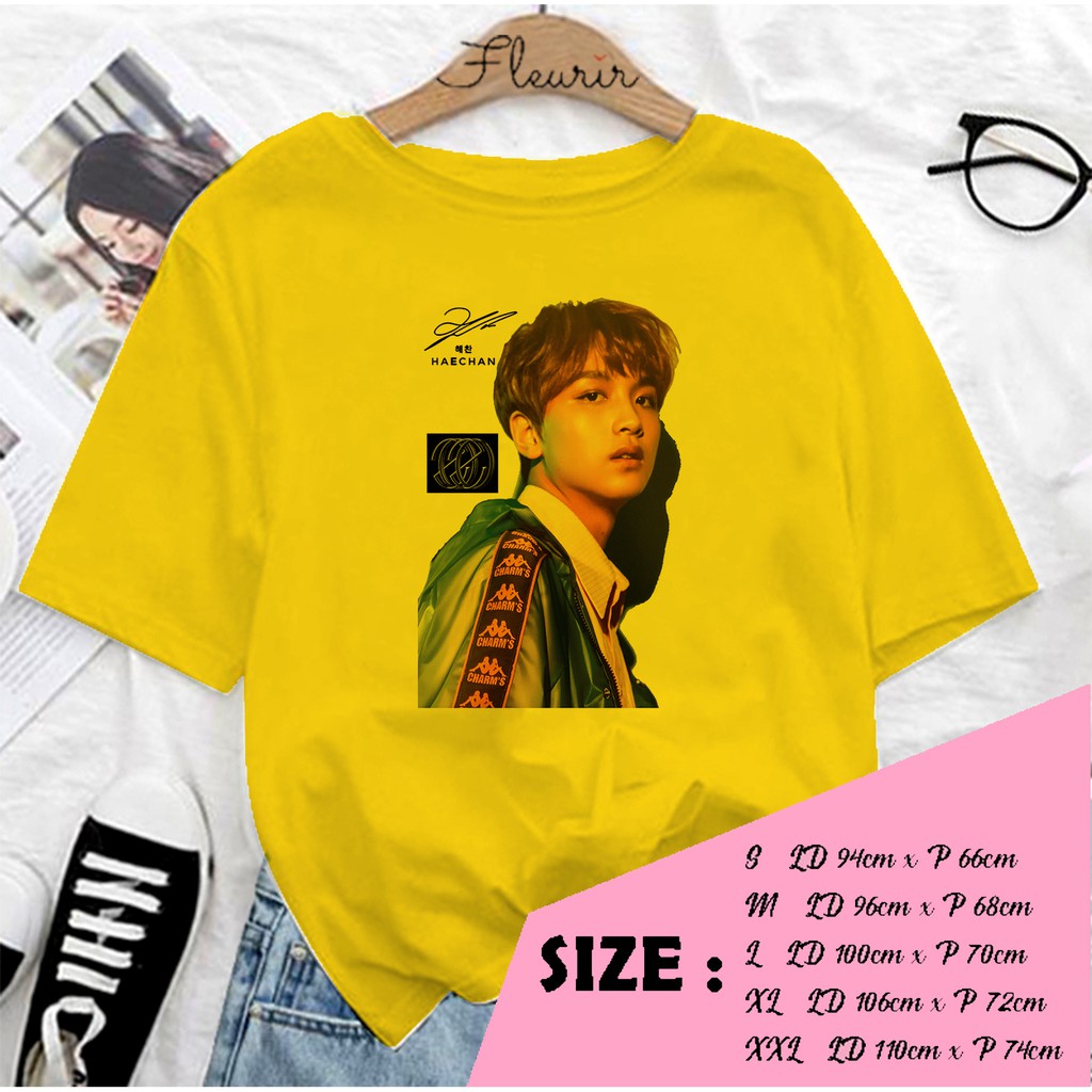 FLEURIR - KAOS KPOP NCT HAECHAN FACE WANITA DEWASA LENGAN PENDEK TEE