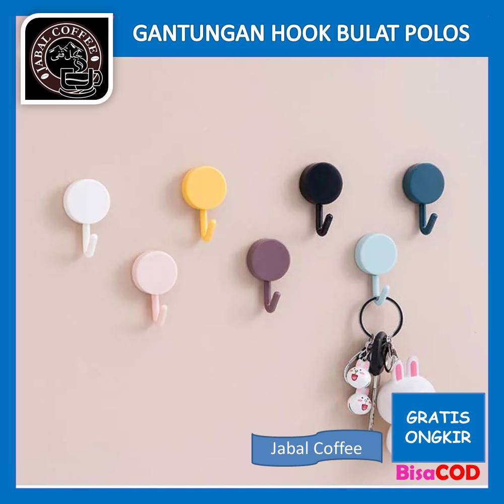 Gantungan Hook Tempel Dinding / Gantungan Hook Bulat Polos / Wall Hook Serbaguna