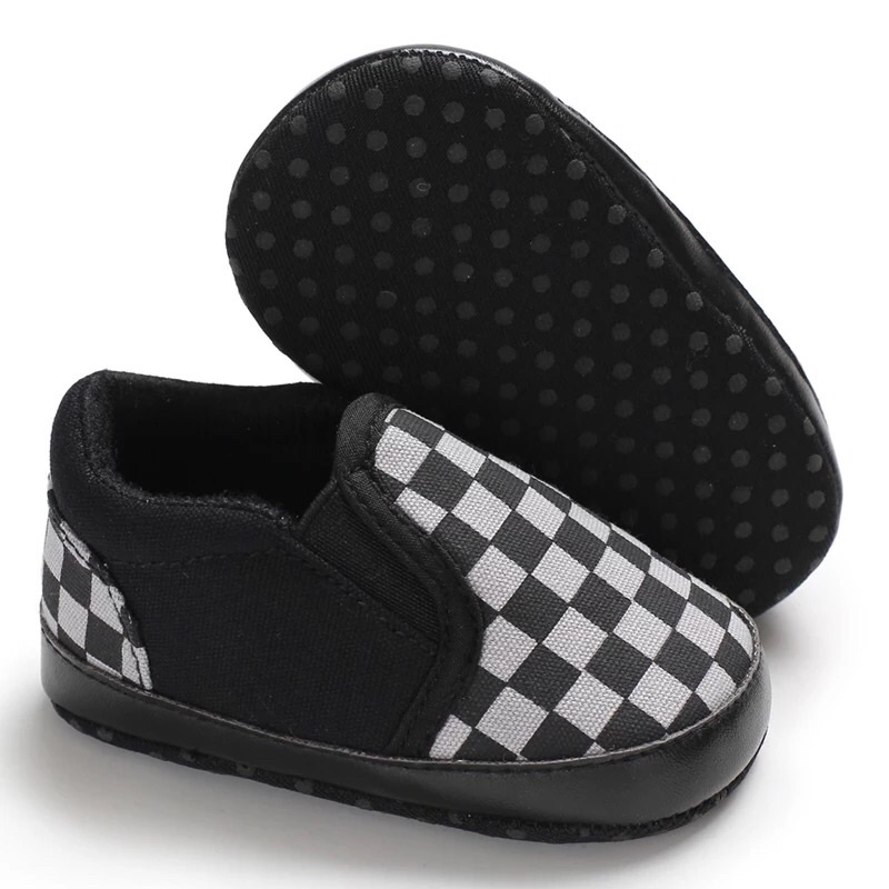 Sepatu Baby Bahan Kanvas Premium Import Quality Sepatu Prewalker Baby Antislip Vans Kotak