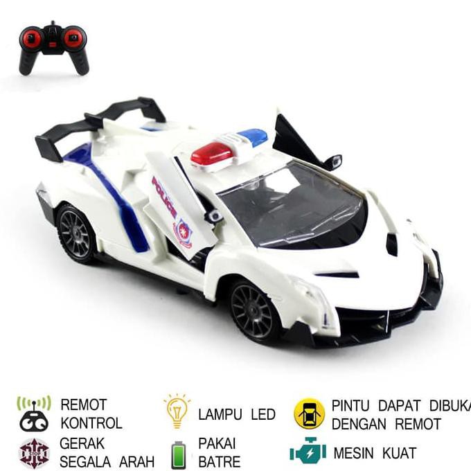 Barang Bagus Mainan Mobil Remot Kontrol RC Sport Rider White Police - Putih MURAH