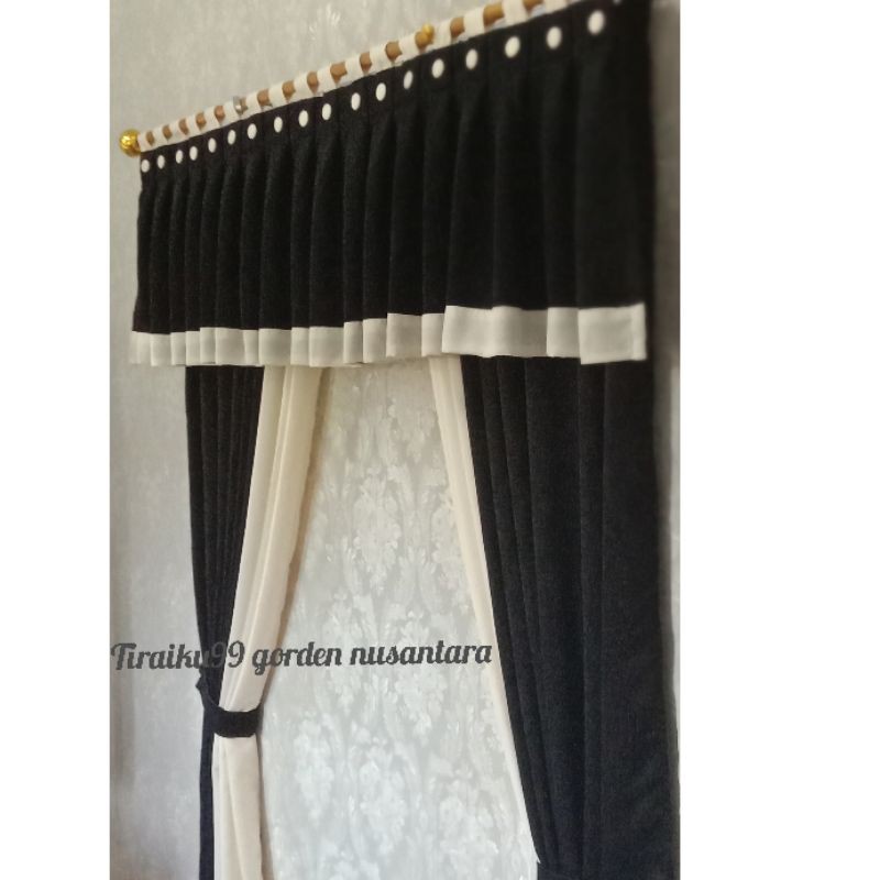 gorden korden tirai hordeng gordyn poni kombinasi jendela pintu minimalis mewah