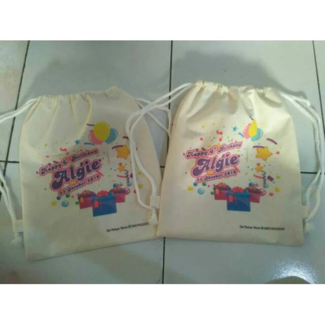 

Tas souvenir ulang tahun ransel blacu uk.25x30 cm