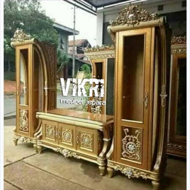 bufet tv c gold pisah,mebel jepara,furniture