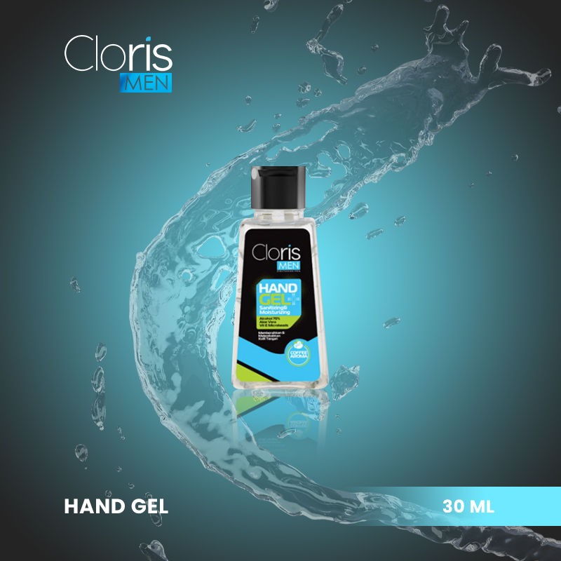 Clorismen Hand Gel Sanitizing&Moisturizing Alcohol 70% Aloe Vera Vit E Microbeads  isi : 30Ml