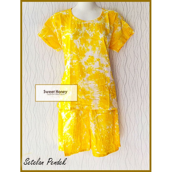 Sweet Honey ~ Grosir Setelan Pendek Tie Dye Bali dan Motif Bunga Piyama Tiedye