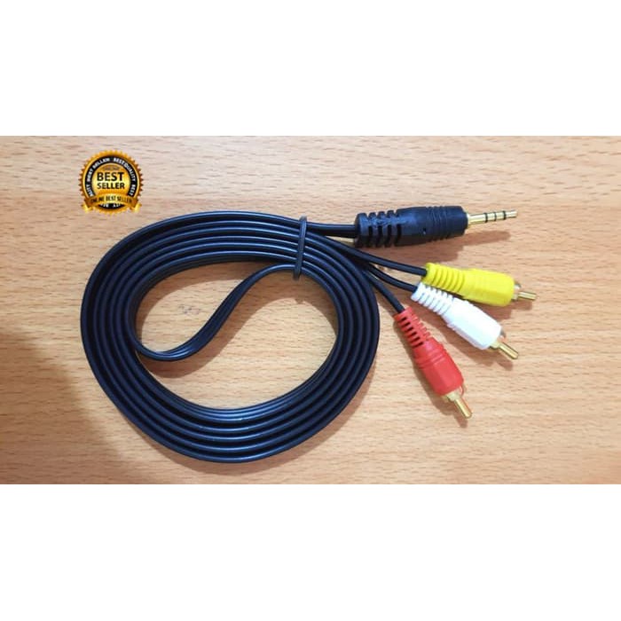 KABEL JACK 3.5MM TO RCA 3 MALE MERAH PUTIH KUNING