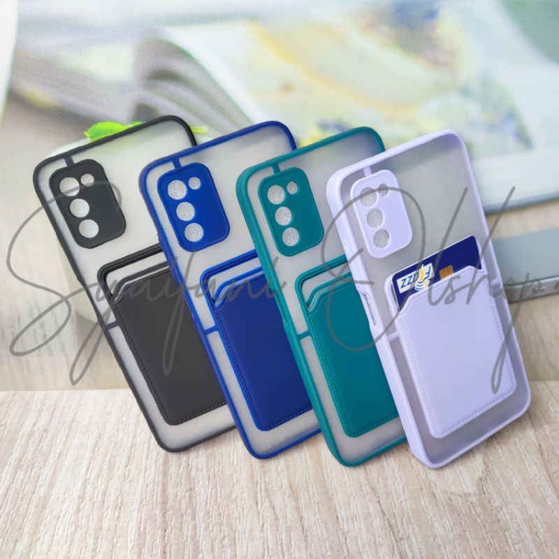 Card Case Samsung A03s ( SM-A037 ) / A02s ( SM-A025 ) Case Slot Kartu + Protection Camera