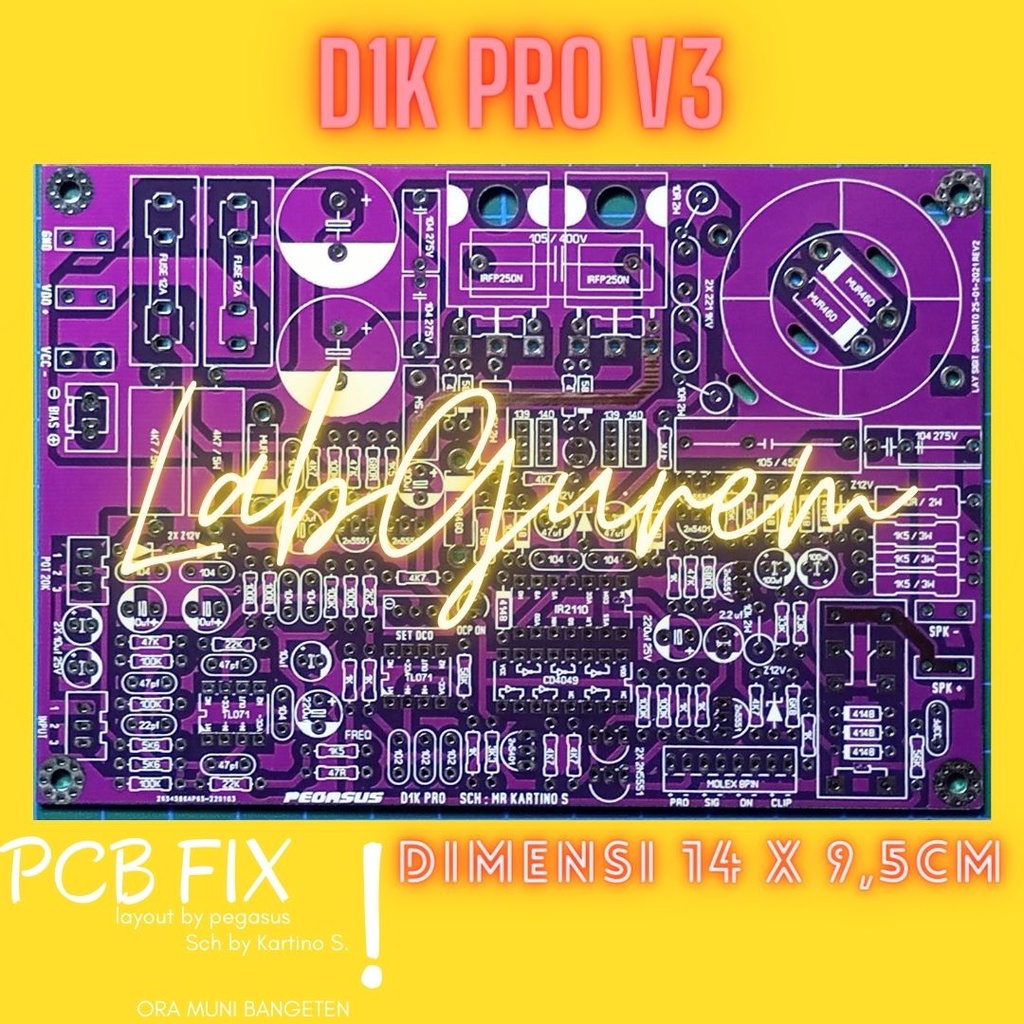 PCB D1K PRO V3 DUAL FEEDBACK  DOBEL LAYER PCB FIX