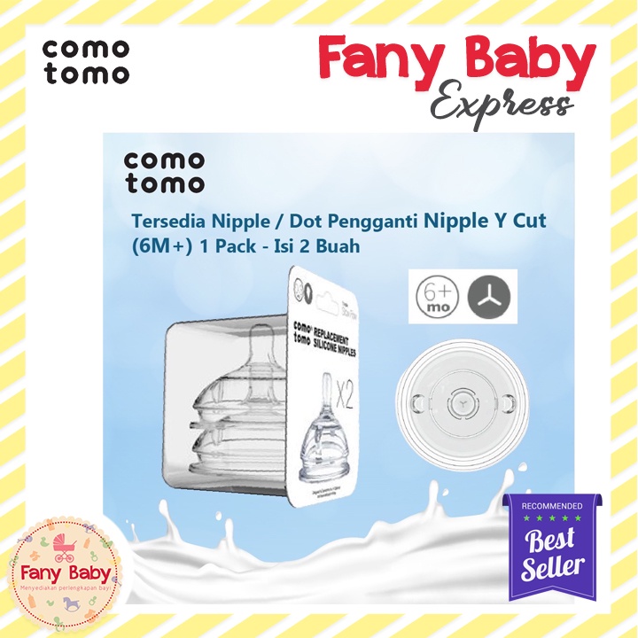 COMOTOMO REPLACEMENT NIPPLE TWIN PACK [1 HOLE - Y CUT]