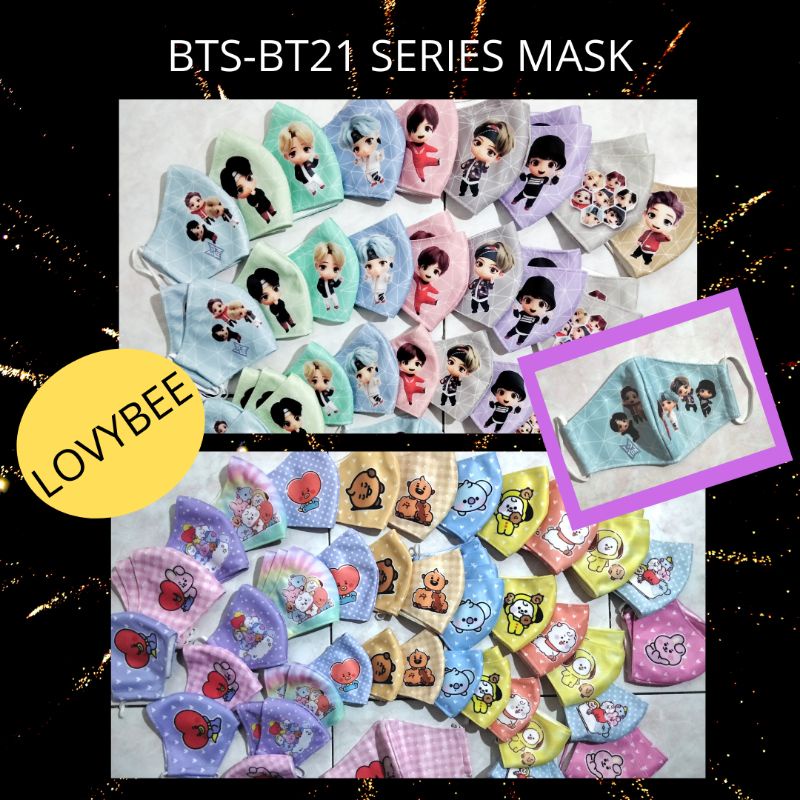 Masker non medis BT21 BUTTER TINY TAN