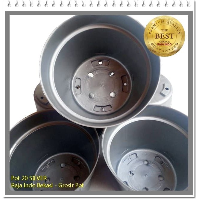 Pot 20cm Silver Pot 20 Cm Hijau Pot Tanaman Hias Plastik Grosir Murah