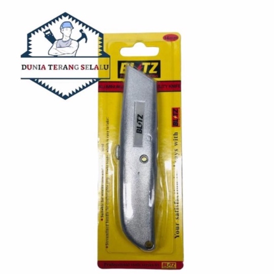 Pisau Cutter Gipsum BLITZ Aluminium 18mm - Pisau Cuter HeavyDuty - Pisau Cutter Carpet BLITZ Aluminium Utility Knife - Cutter Karpet - Gypsum Cutter