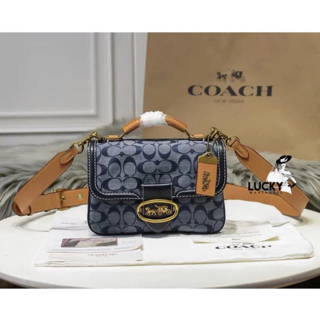 Coach Riley Top Handle 22 In Signature Chambray - ORIGINAL 100%