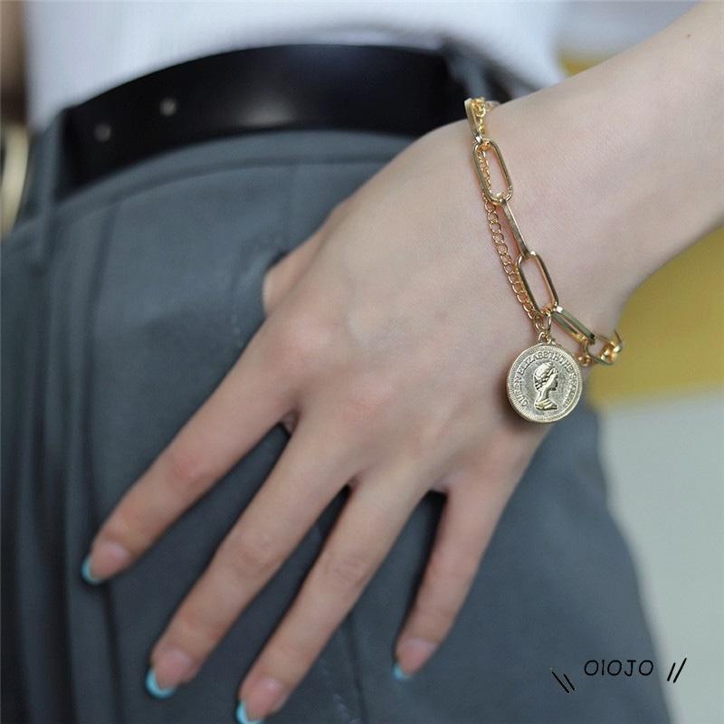 Gelang Tangan Rantai Silver Gaya Retro Untuk Wanita - ol2