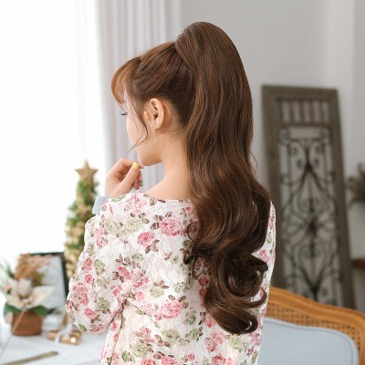 Rambut Palsu Hairclip/Hair Clip Panjang Bergelombang Fashion Wanita Natural Hair Women's Long Curly