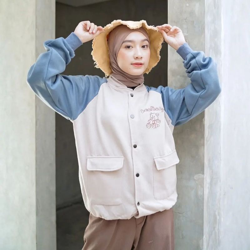 Baseball Baby Bear Kombinasi Warna | Jaket Baseball Cewek/Wanita Kombi Murah Berkualitas