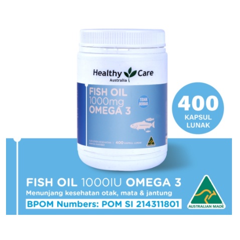 Healthy Care Fish Oil Minyak Ikan 1000mg Omega 3 - Isi 400 Kapsul Lunak