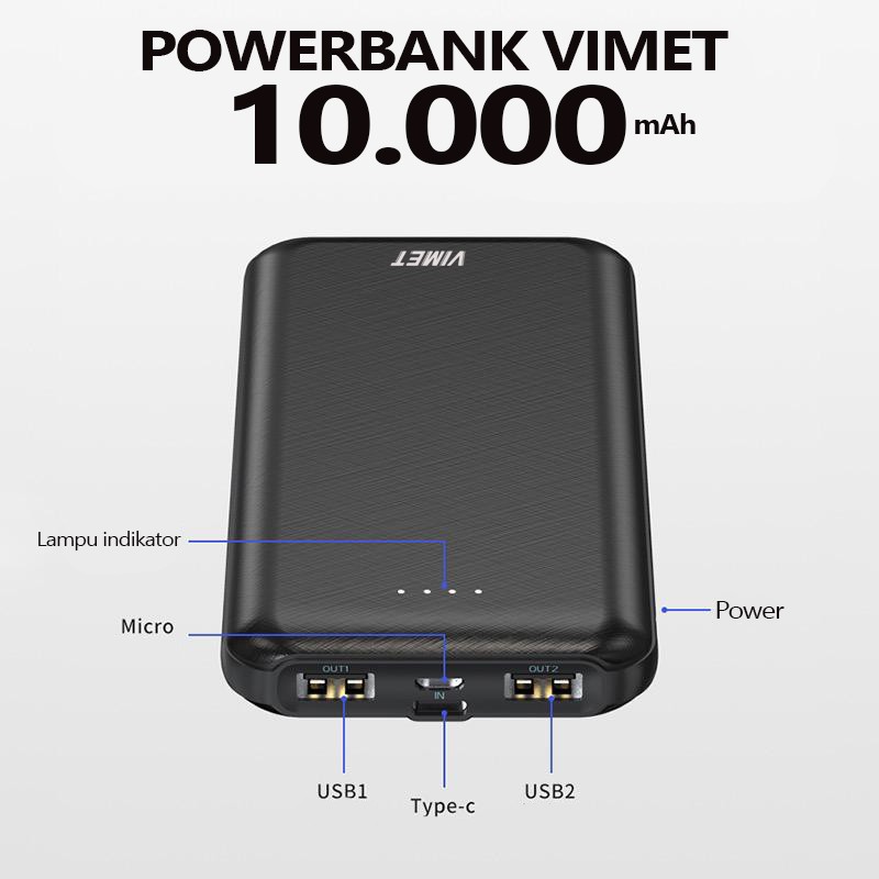 V6 Powerbank 10000mAh Fast Charging Powerbank Portable Universal