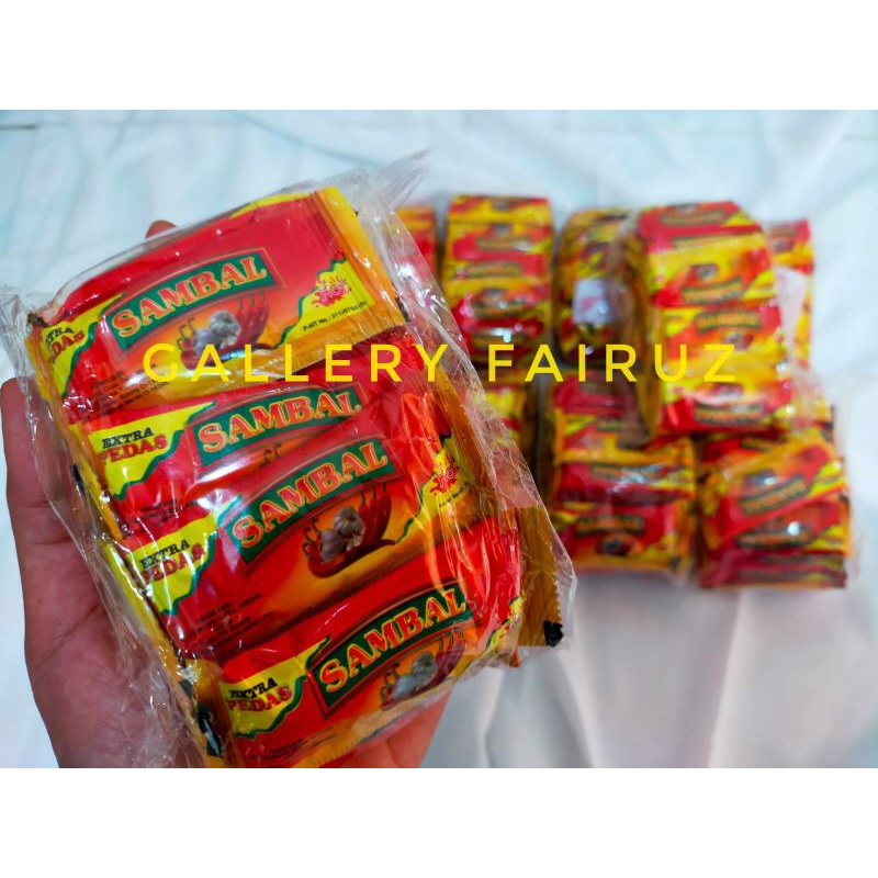 

(galeri fairuz)SAOS SAMBAL EXTRA PEDAS SACHET / SAOS SACHET 1 PACK ISI 25pcs (red)