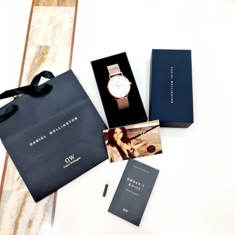 [COD] Jam Tangan Pria & Wanita WD Petite Rantai Pasir + Box Ori & Paperbag